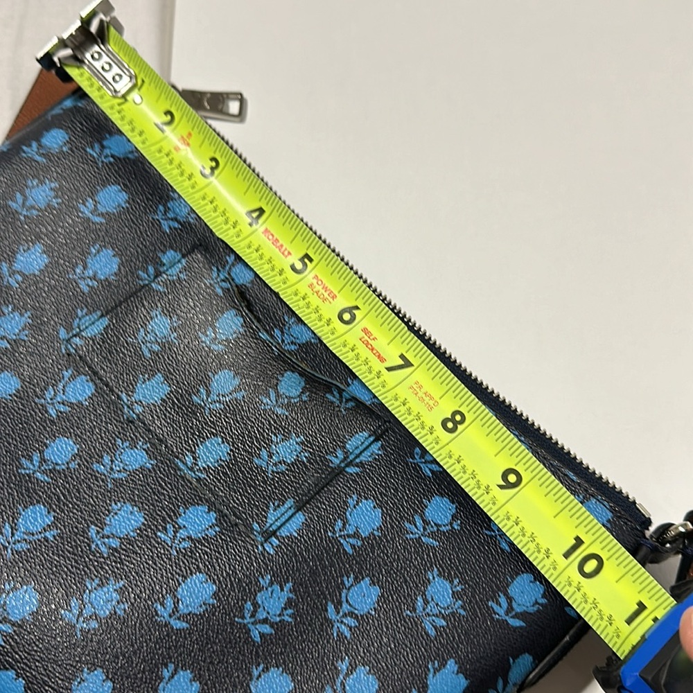 Coach Badlands Blue Midnight Floral East West Pop Out Pouch Crossbody Bag - Picture 11 of 14